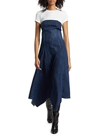 Eliana Denim Strapless Midi-Dress