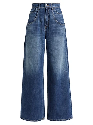 Tasca Mid-Rise Baggy Wide-Leg Jeans