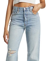 High-Rise Straight-Leg Jeans