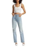 High-Rise Straight-Leg Jeans