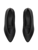 55MM Leather Pointed Ballerina Pumps