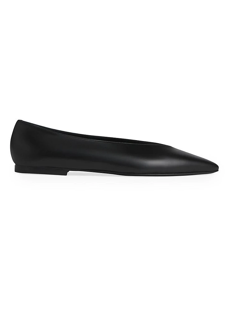 Leather Point-Toe Ballerina Flats