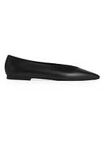 Leather Point-Toe Ballerina Flats