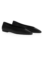 Leather Point-Toe Ballerina Flats