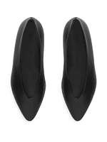 Leather Point-Toe Ballerina Flats