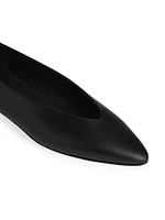 Leather Point-Toe Ballerina Flats