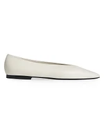 Leather Point-Toe Ballerina Flats