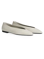 Leather Point-Toe Ballerina Flats