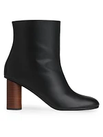 85MM Front-Seam Leather Ankle Boots