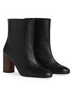 85MM Front-Seam Leather Ankle Boots