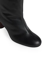 85MM Front-Seam Leather Ankle Boots