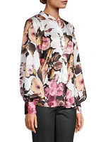 Cornelia Balloon-Sleeve Satin Shirt