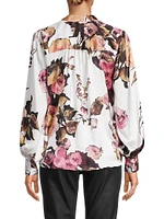 Cornelia Balloon-Sleeve Satin Shirt