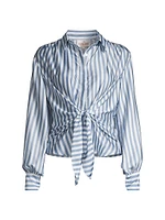 Lee Tie-Front Satin Shirt