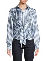 Lee Tie-Front Satin Shirt