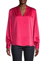 Edith V-Neck Satin Blouse