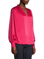 Edith V-Neck Satin Blouse