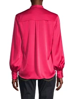 Edith V-Neck Satin Blouse