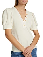 Heather Puff-Sleeve T-Shirt