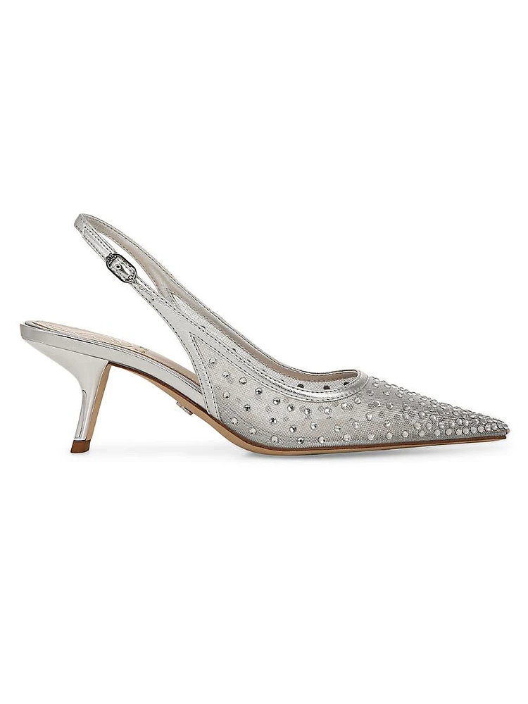 Bianka 60MM Mesh Diamante Pumps