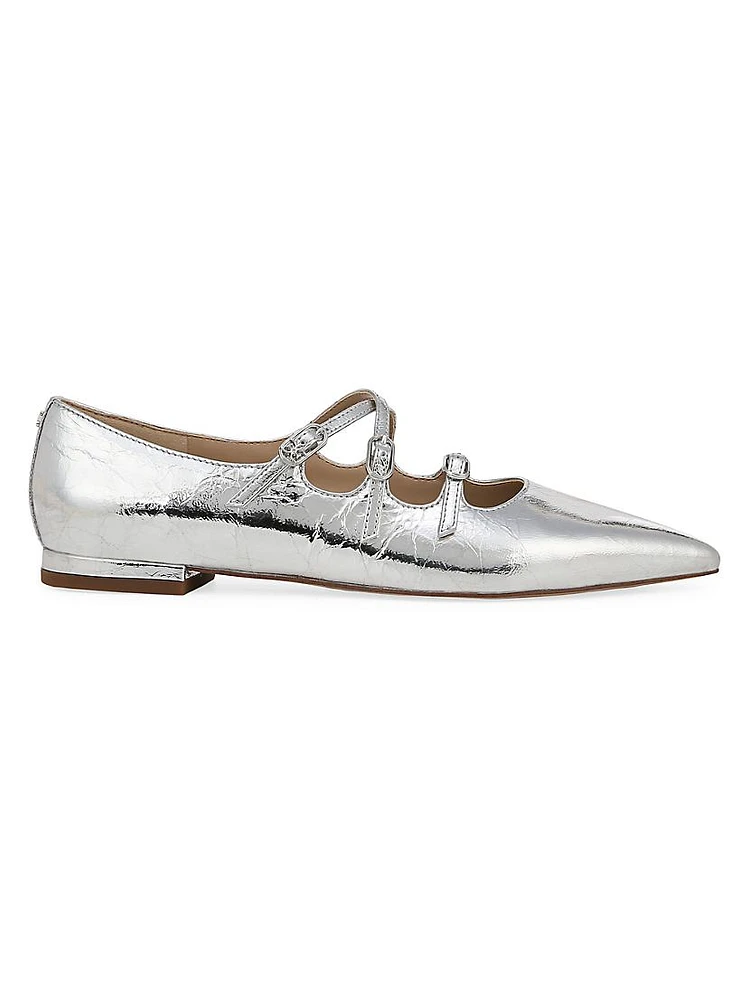 Cass Metallic Leather Flats