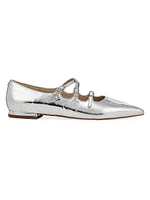 Cass Metallic Leather Flats