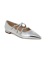 Cass Metallic Leather Flats