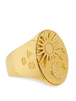 Balance Big Daddy 18K Yellow Gold & 0.04 TCW Diamond Signet Ring