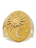 Balance Big Daddy 18K Yellow Gold & 0.04 TCW Diamond Signet Ring