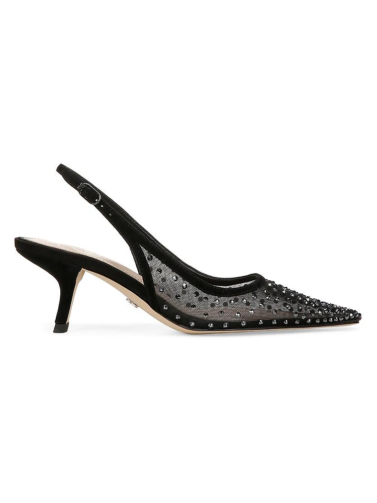 Bianka 60MM Crystal-Embellished Mesh Pumps