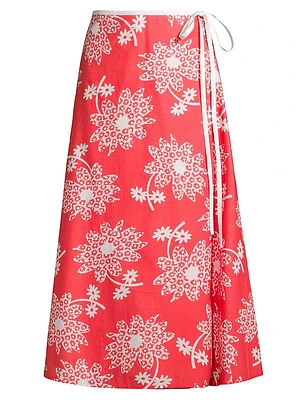 Tacci Floral Cotton Midi-Skirt