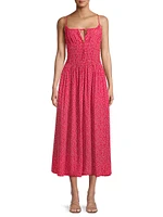 Barbara Floral Keyhole Midi-Dress