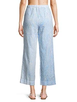 Pietro Geometric Cotton-Linen Pants