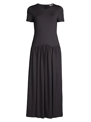 Coletta Jersey Pleated Maxi Dress