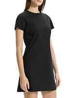 Linen-Blend Dolman-Sleeve Minidress