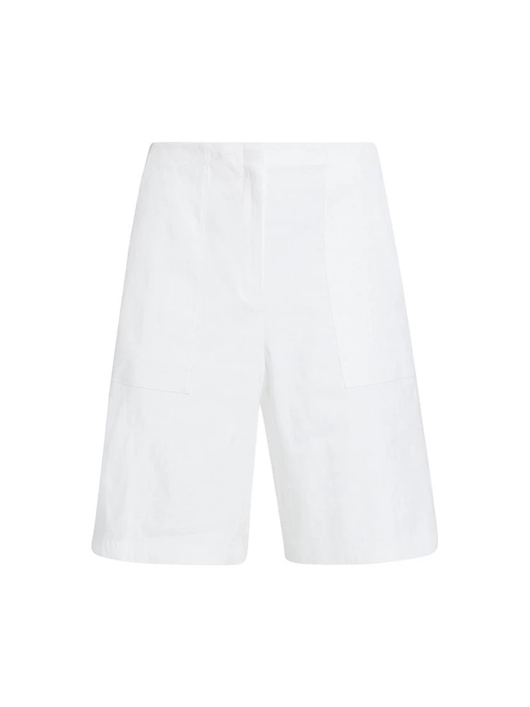 Utilitarian Pocket Linen-Blend Shorts