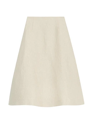 Linen Full Midi-Skirt