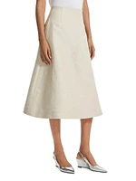 Linen Full Midi-Skirt