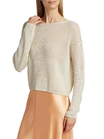 Long-Sleeve Linen Sweater