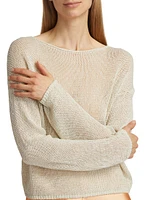 Long-Sleeve Linen Sweater