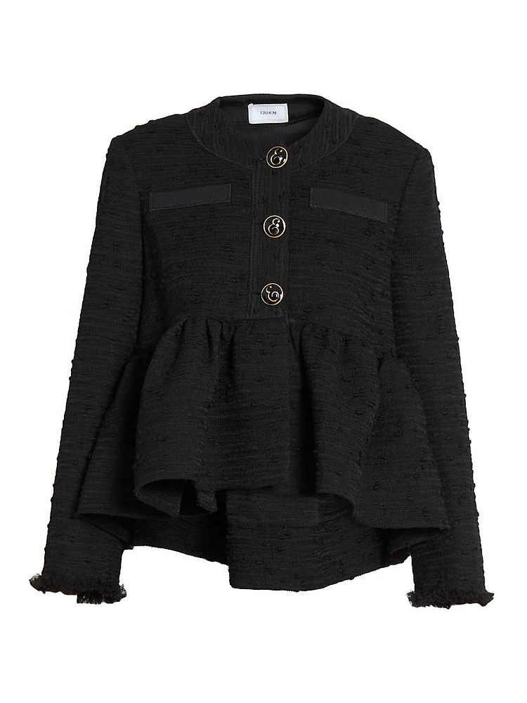 Tweed Crop Peplum Jacket