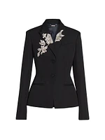 Embroidered Wool Blazer