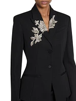 Embroidered Wool Blazer