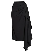 Draped Midi Pencil Skirt