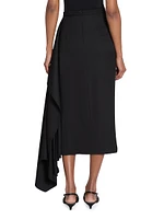 Draped Midi Pencil Skirt