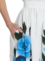 Floral Poplin Midi Skirt