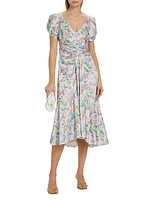 Walker Floral Ruched Midi-Dress