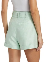 Aldi Linen-Cotton Tie-Waist Shorts