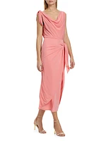 Odin Jersey Draped Midi-Dress