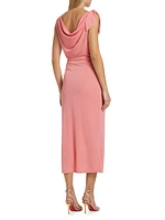 Odin Jersey Draped Midi-Dress